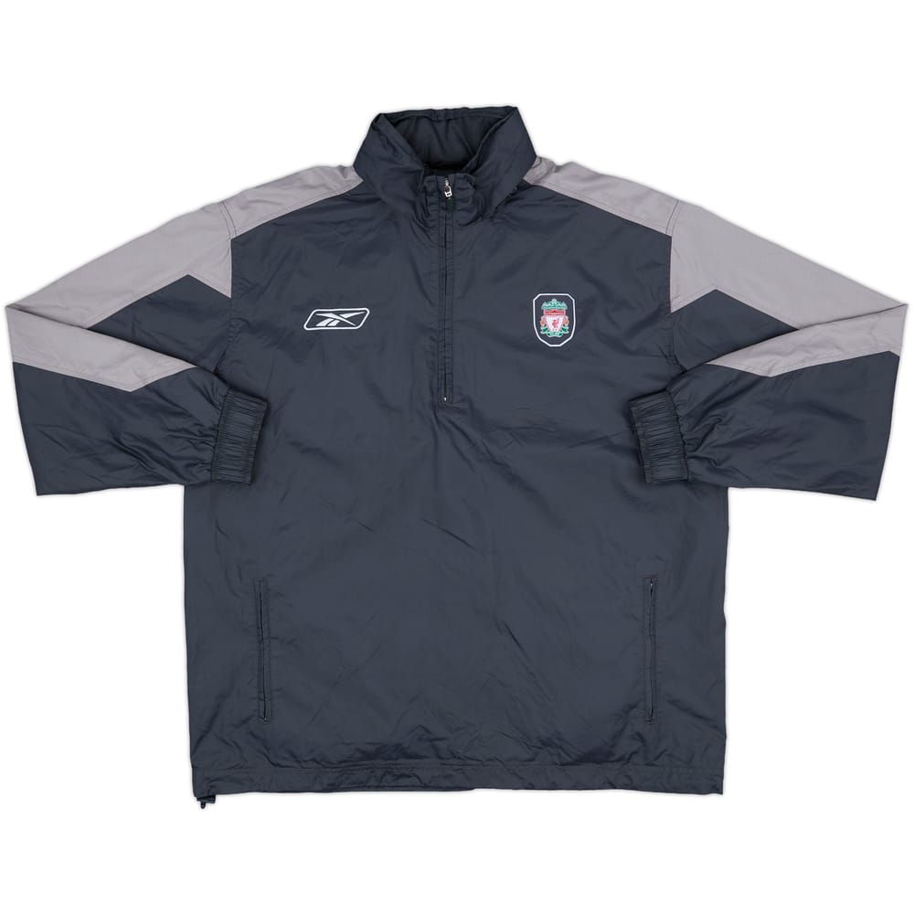 2005-06 Liverpool Reebok 1/4 Zip Hooded Rain Jacket - 10/10 - (L)