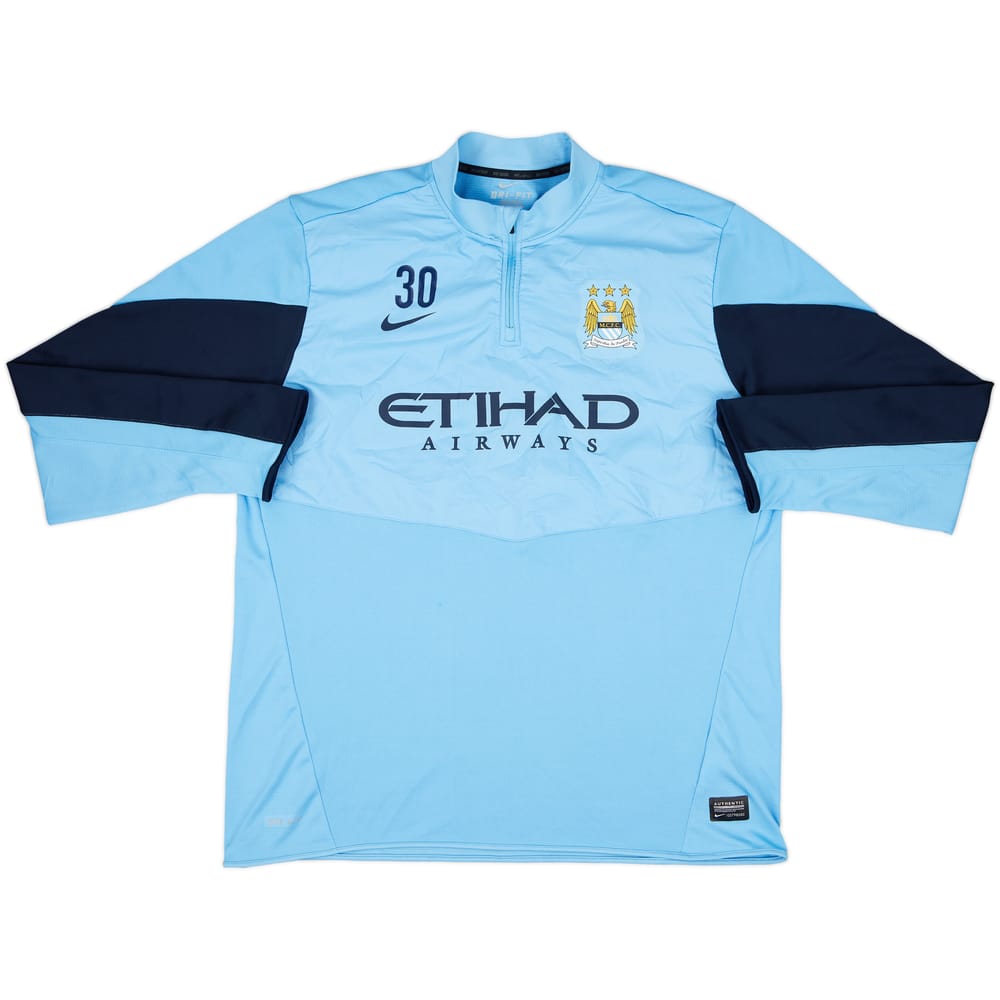 2013-14 Manchester City Nike Player Issue 1/4 Zip Drill Top #30 - 9/10 - (XXL)