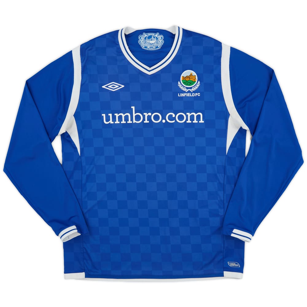 2010-11 Linfield L/S Home Shirt - 8/10 - (L)