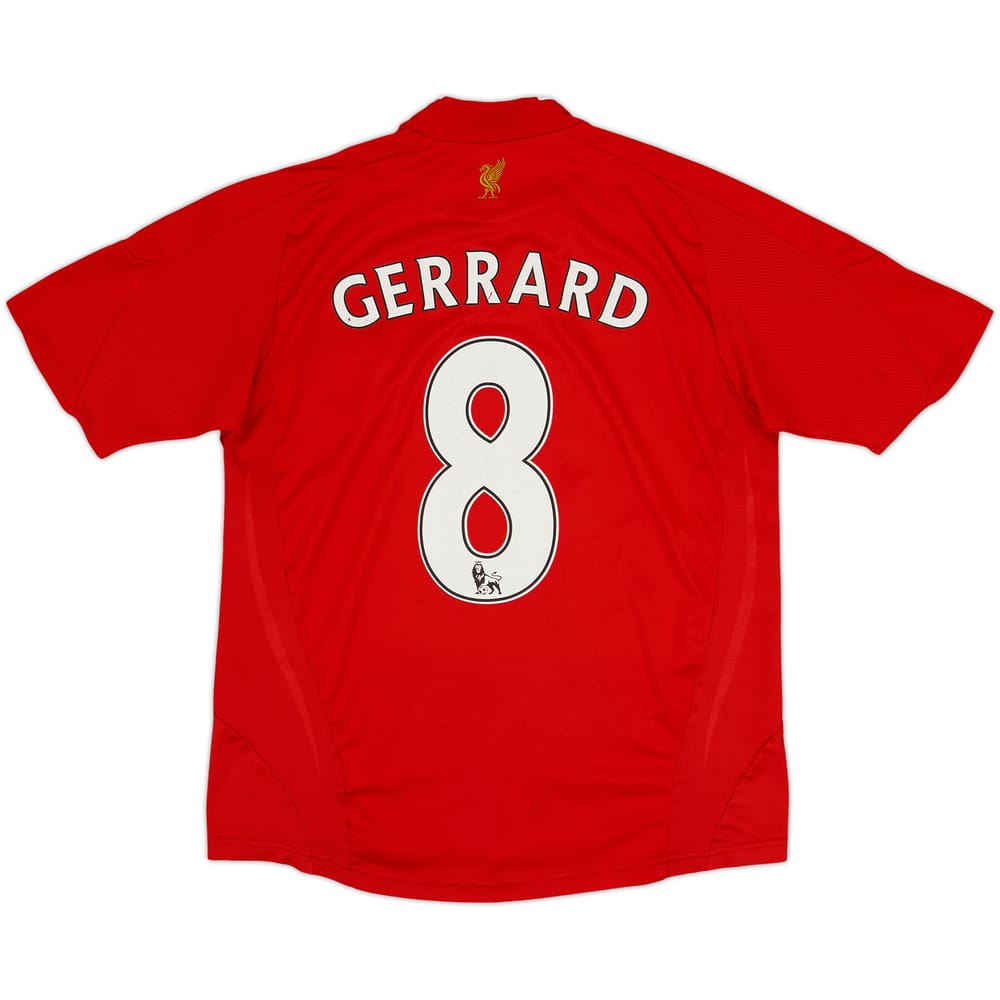 2008-10 Liverpool Home Shirt Gerrard #8 - 7/10 - (XL.Boys)