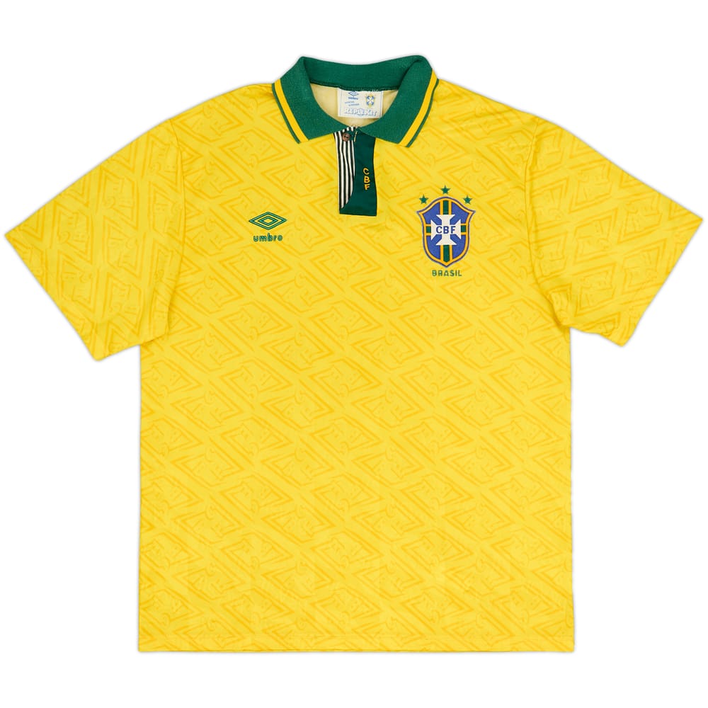 1991-93 Brazil Home Shirt - 9/10 - (L)