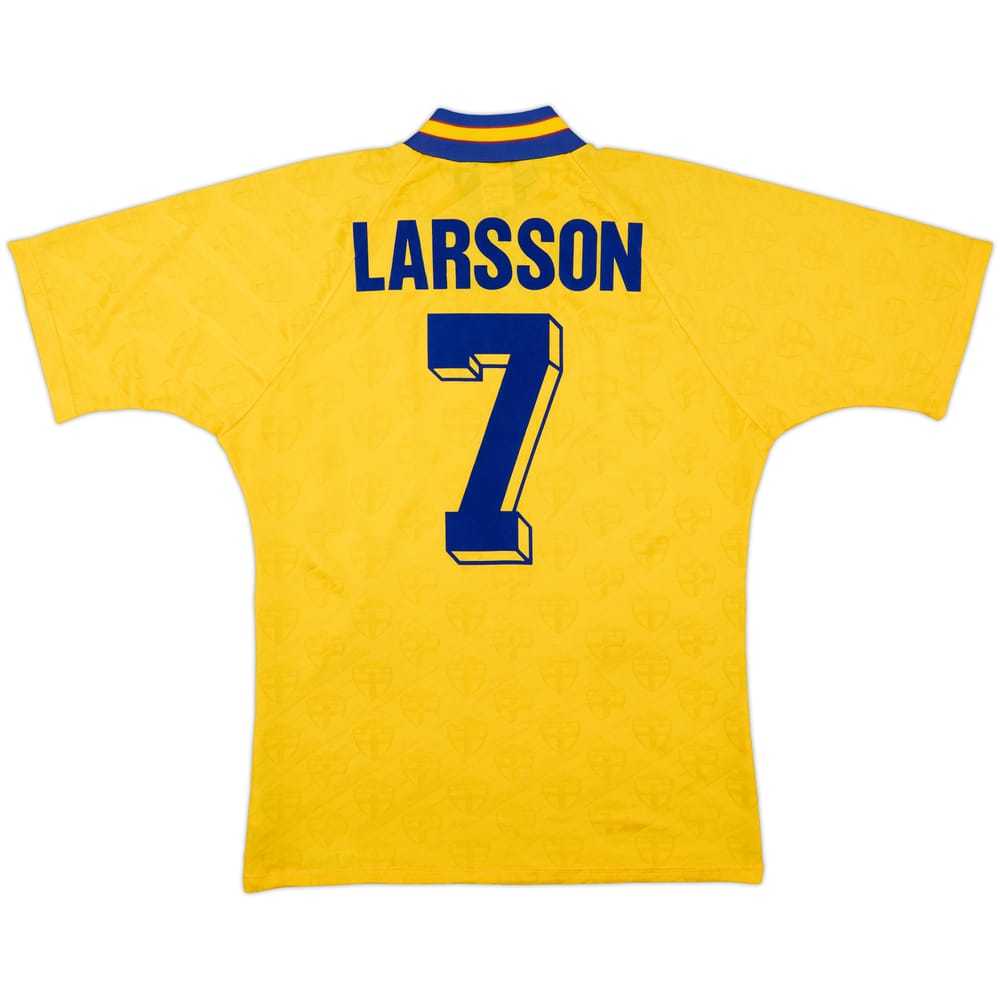 1994-96 Sweden Home Shirt Larsson #7 - 8/10 - (M)