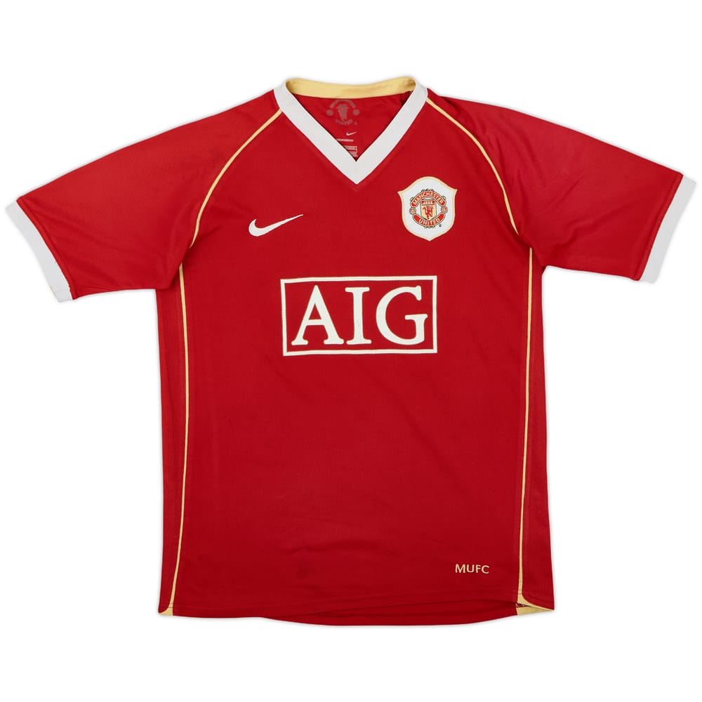2006-07 Manchester United Home Shirt - 8/10 - (L.Boys)