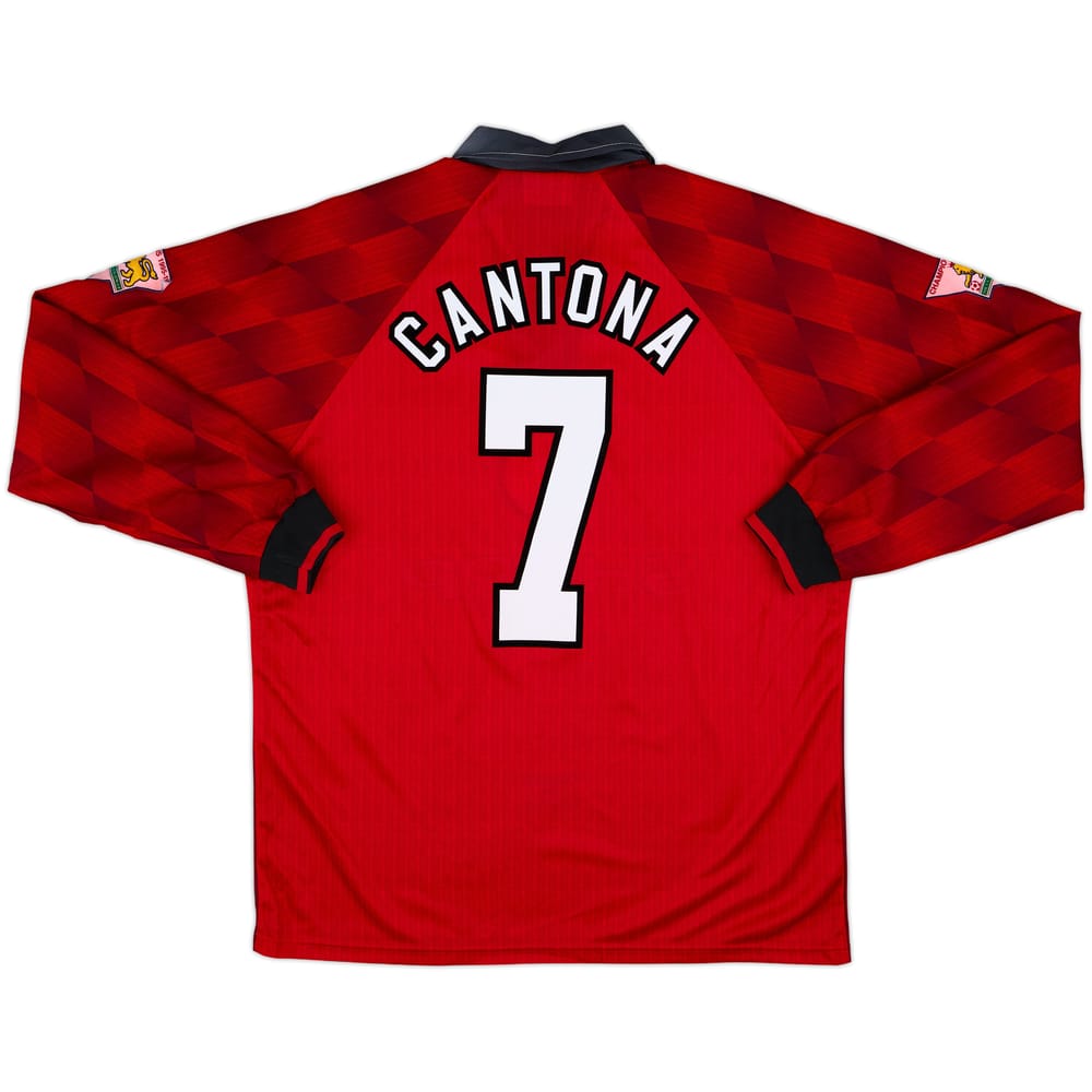 1996-98 Manchester United Home L/S Shirt Cantona #7 - 8/10 - (L)