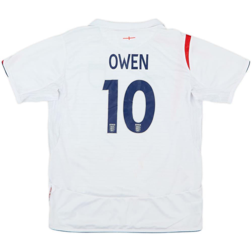 2005-07 England Home Shirt Owen #10 - 9/10 - (L.Boys)