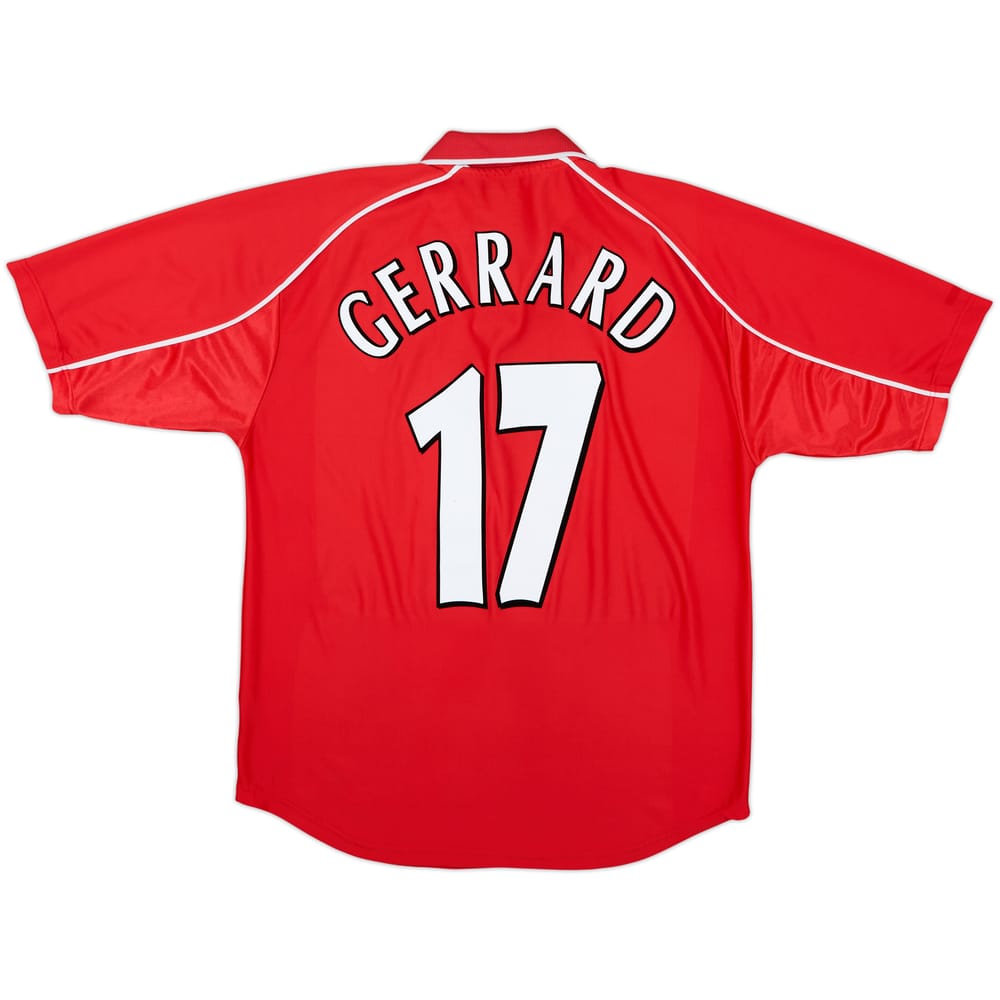 2000-02 Liverpool Home Shirt Gerrard #17 - 8/10 - (L)