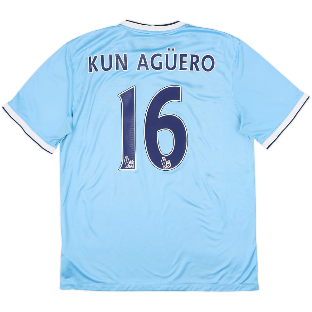 2013-14 Manchester City Home Shirt Kun Aguero #16 - 6/10 - (L)