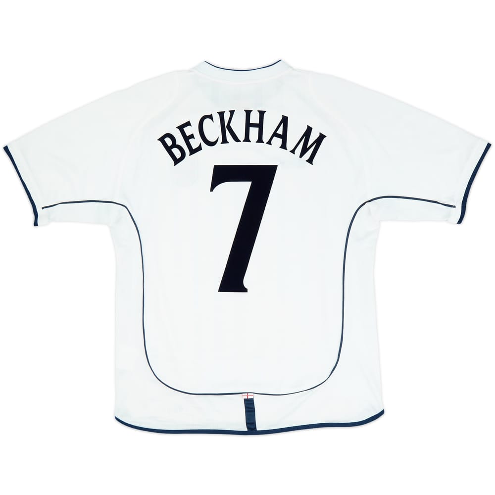 2001-03 England Home Shirt Beckham #7 - 6/10 - (L)