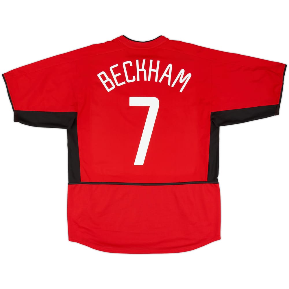 2002-04 Manchester United Home Shirt Beckham #7 - 8/10 - (L)