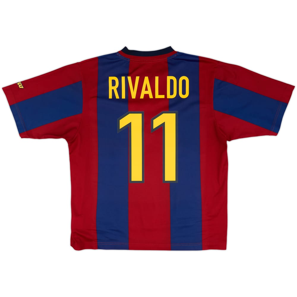 1998-00 Barcelona Basic Home Shirt Rivaldo #11 - 9/10 - (M)