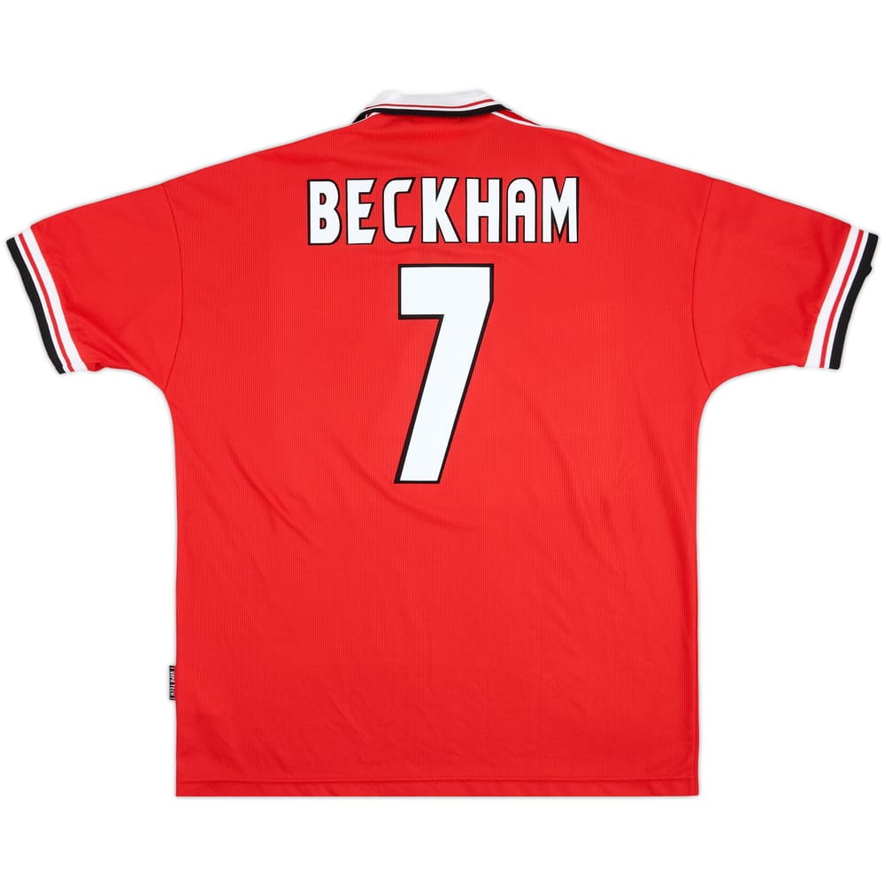 1998-00 Manchester United Home Shirt Beckham #7 - 9/10 - (XL)