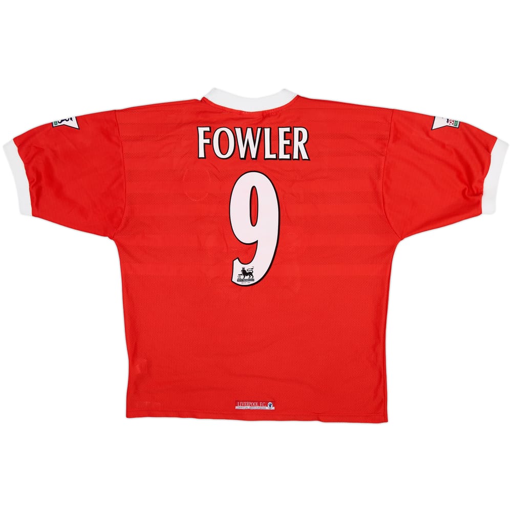1998-00 Liverpool Home Shirt Fowler #9 - 8/10 - (L)
