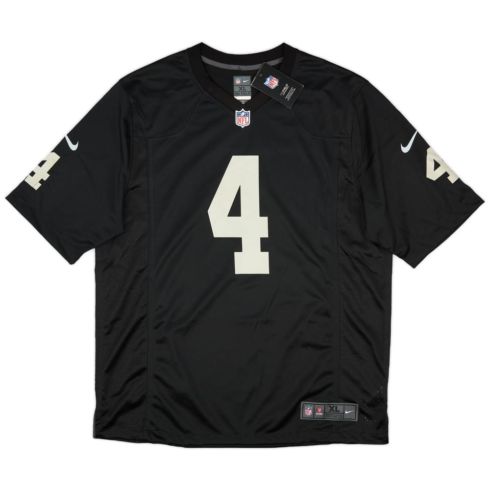 2020-22 Las Vegas Raiders Carr #4 Nike Game Home Jersey (XL)