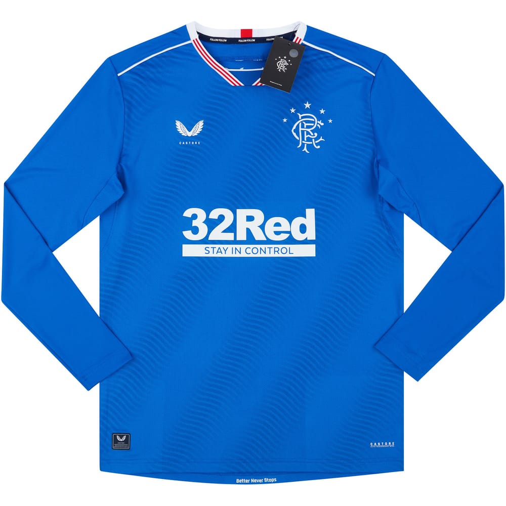 2020-21 Rangers Player Issue Pro Home L/S Shirt