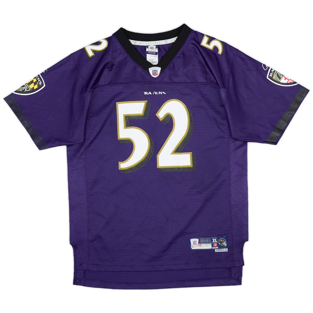 2007 Baltimore Ravens R. Lewis #52 Reebok Premier Home Jersey (Good) XL.Kids