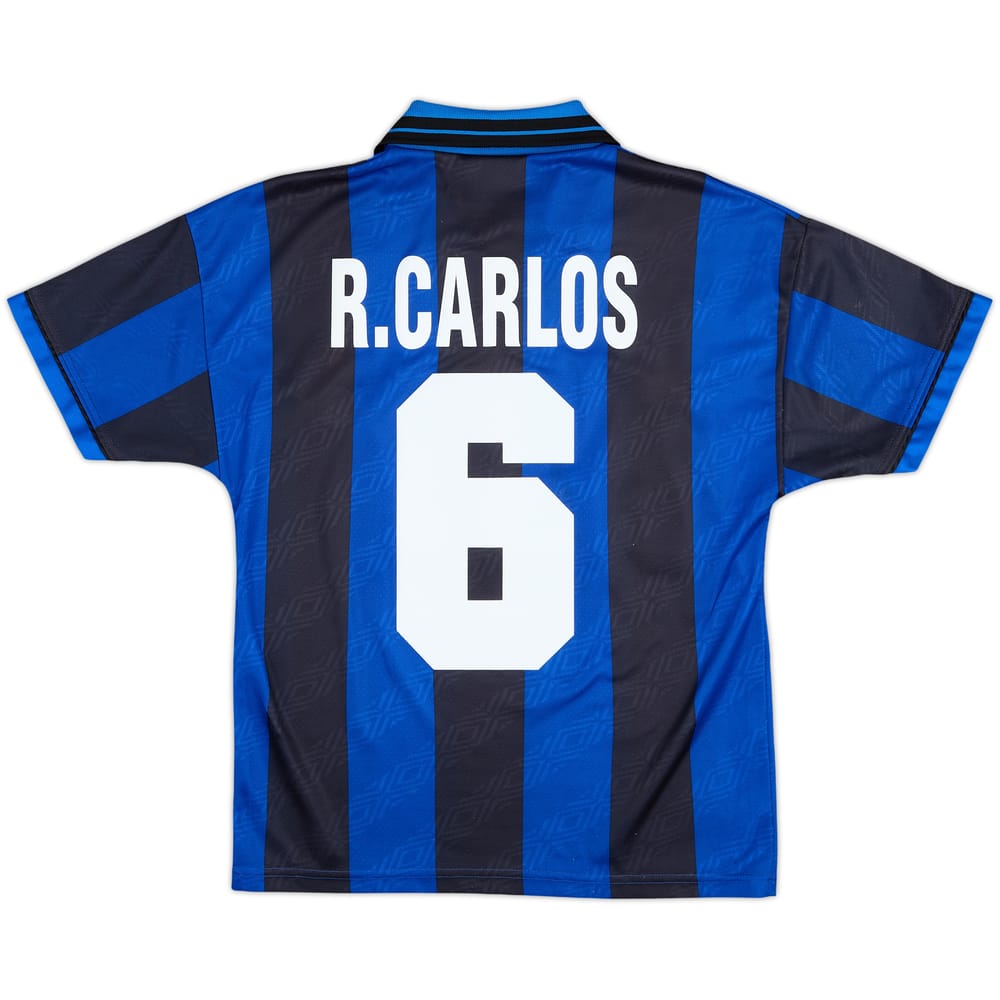 1995-96 Inter Milan Home Shirt R.Carlos #6 - 8/10 - (Y)