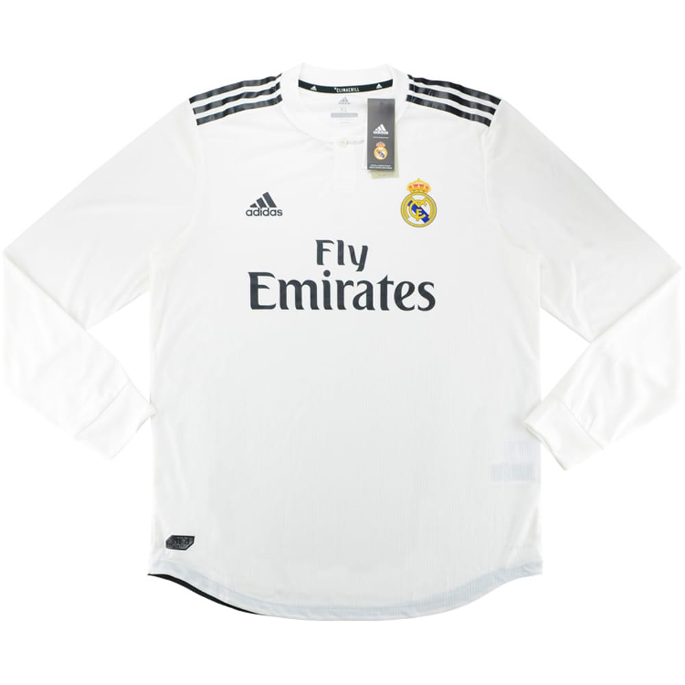 2018-19 Real Madrid Player Issue Authentic Home L/S Shirt - NEW