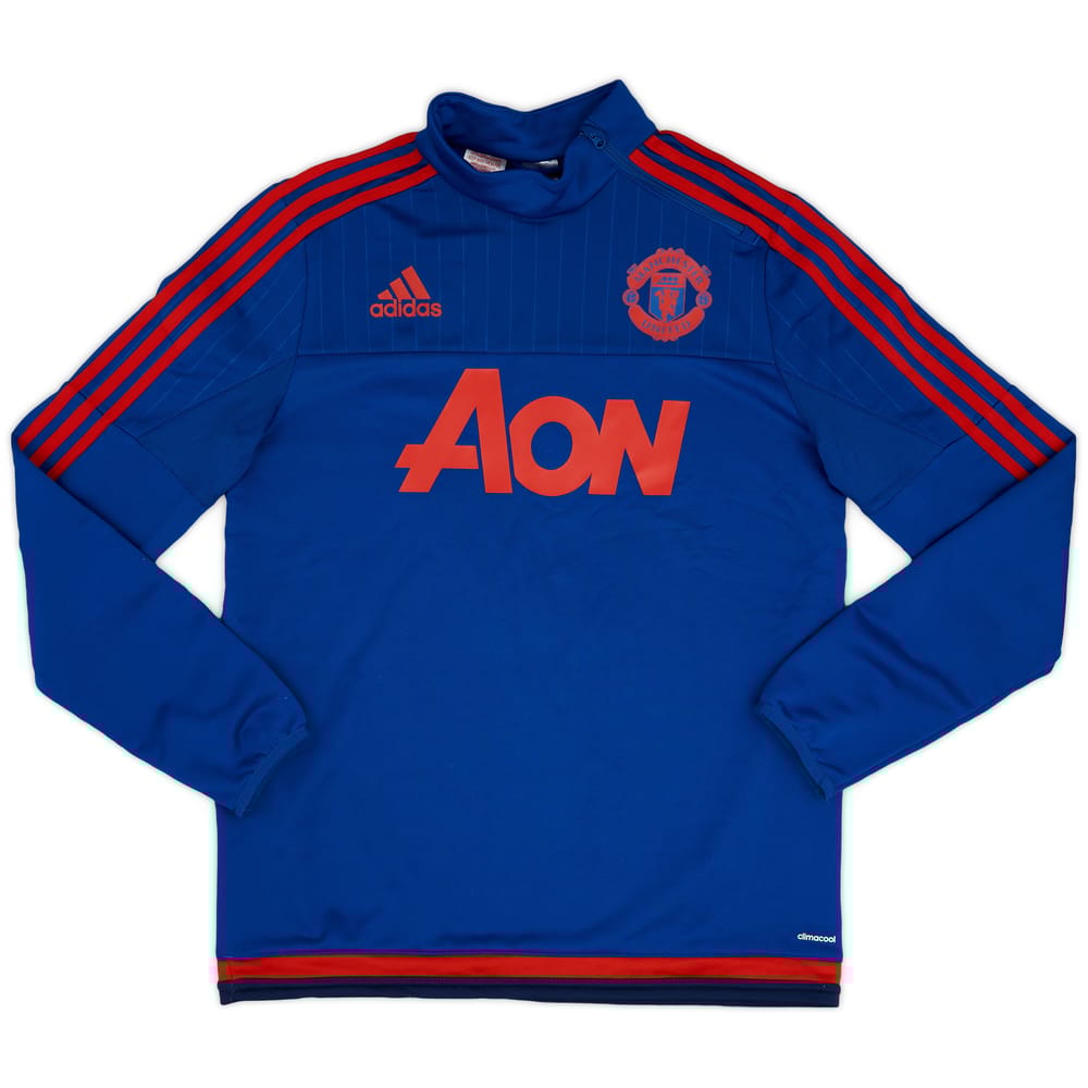2015-16 Manchester United adidas 1/4 Zip Drill Top - 9/10 - (XL.Boys)