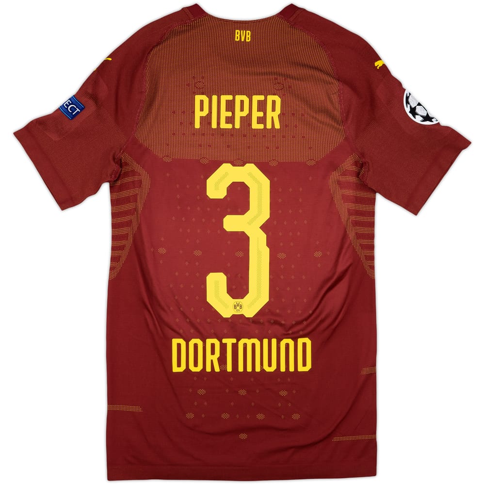 2018-19 Borussia Dortmund Player Issue Champions League Third Shirt Pieper #3 - 9/10 - (XL)