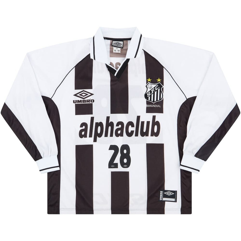 2000 Santos Match Issue Away L/S Shirt #28