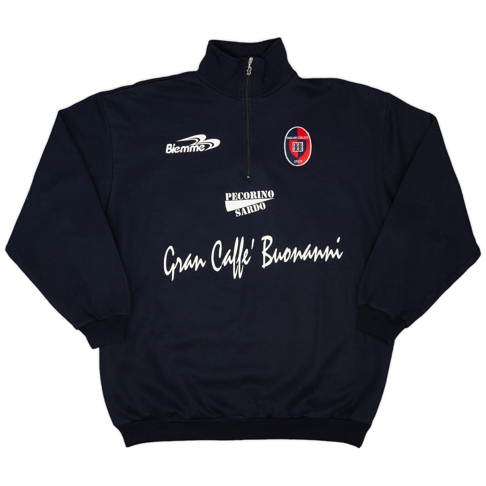 1998-99 Cagliari Biemme 1/4 Zip Track Jacket - 8/10 - (XL)