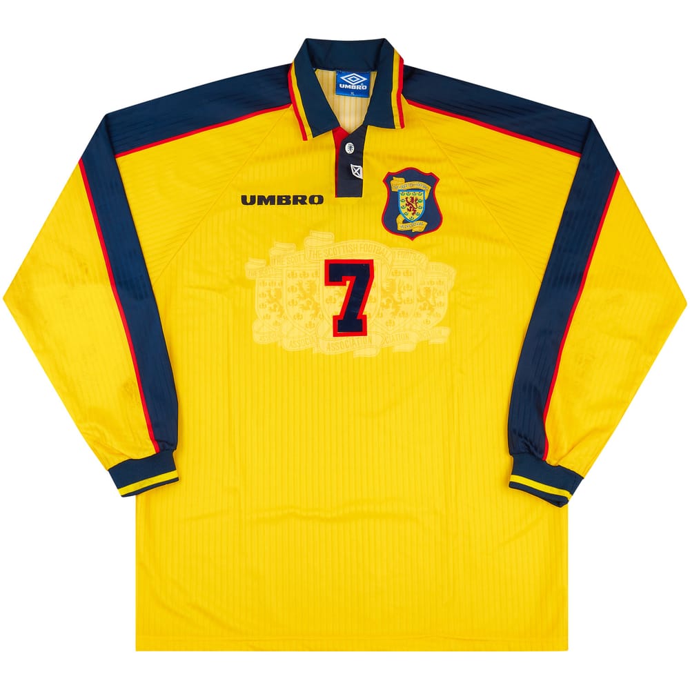 1996-98 Scotland Match Issue Away L/S Shirt #7