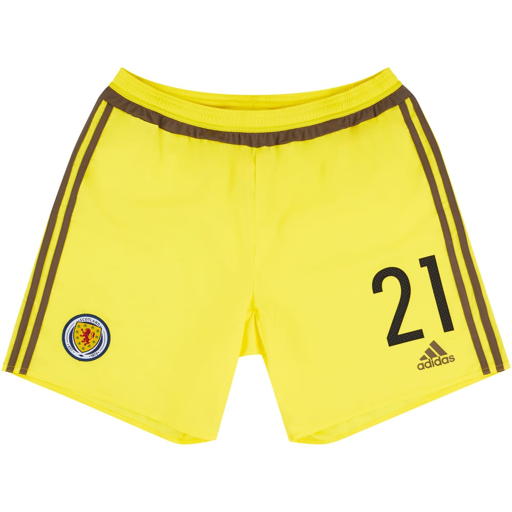 2016-17 Scotland Player Issue GK Away Shorts #21 (Excellent)