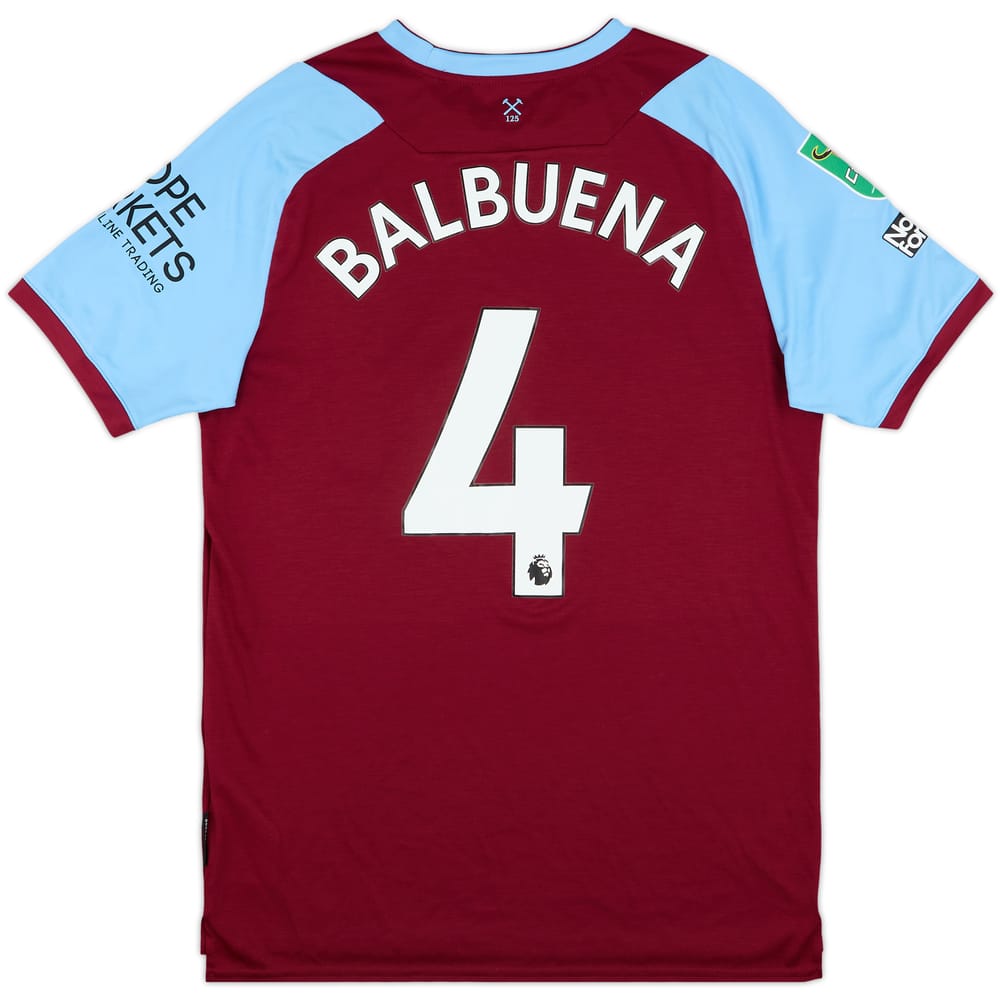 2020-21 West Ham Match Issue Carabao Cup Home Shirt Balbuena #4