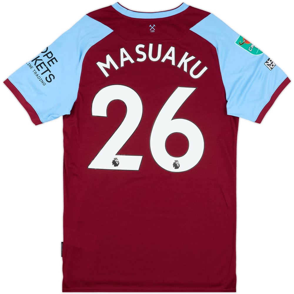 2020-21 West Ham Match Issue Carabao Cup Home Shirt Masuaku #26