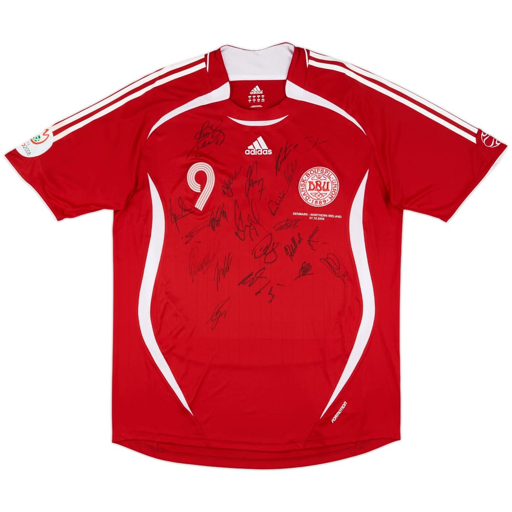 2006 Denmark Match Worn Signed Home Shirt #9 (Tomasson) v Northern Ireland