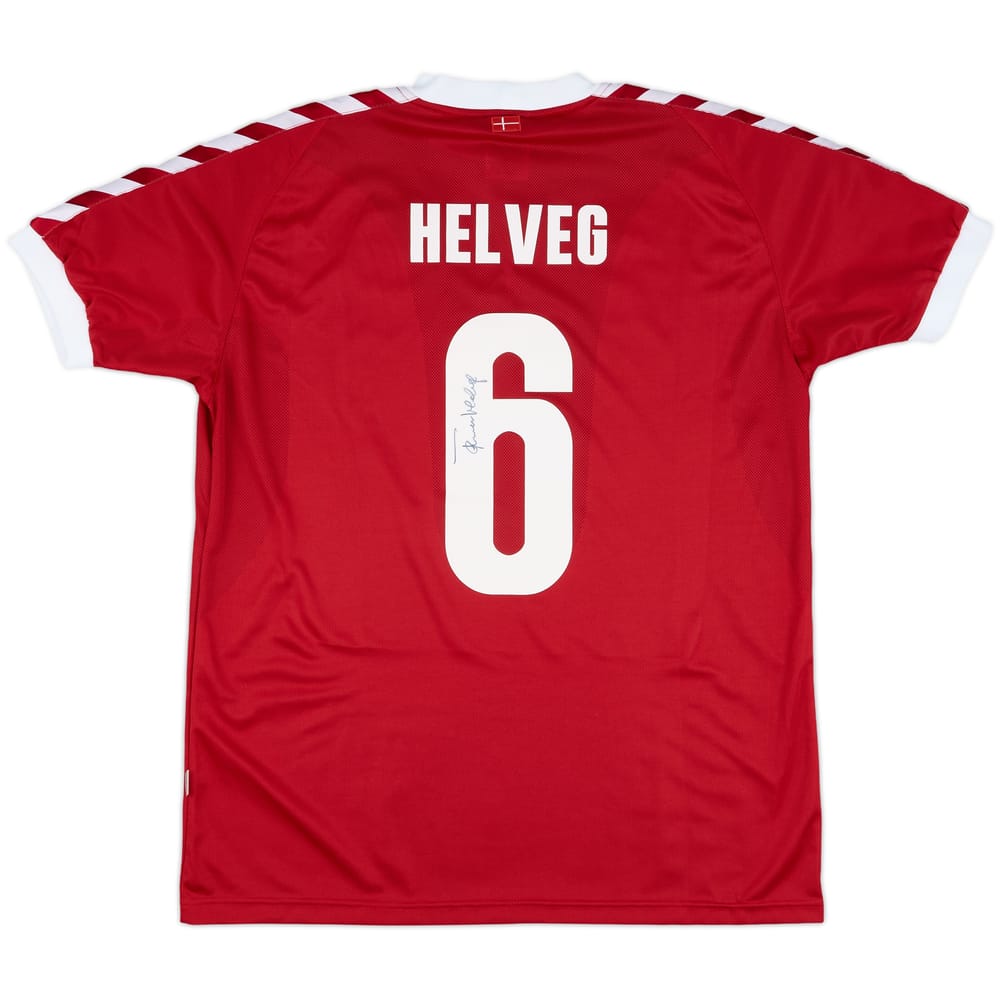 2002 Denmark Match Worn Signed World Cup Home Shirt Helveg #6