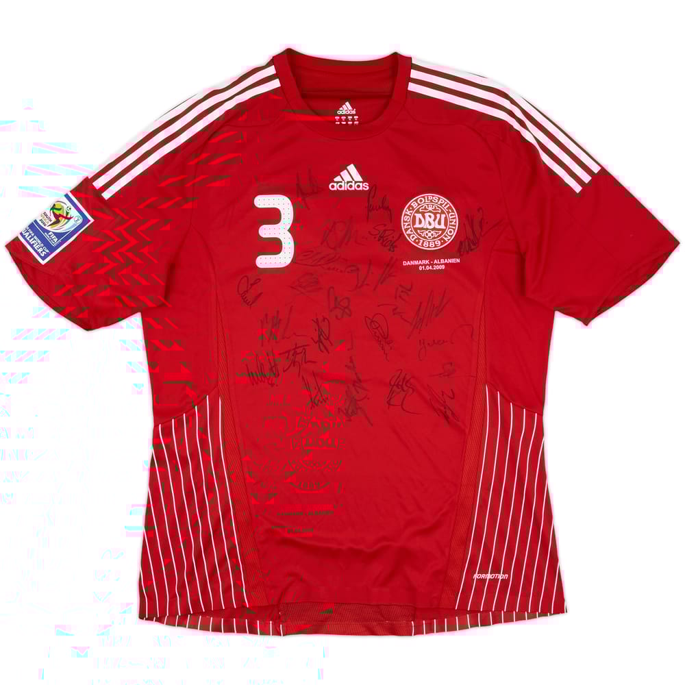 2009 Denmark Match Worn Signed Home Shirt #3 (Andreasen) v Albania