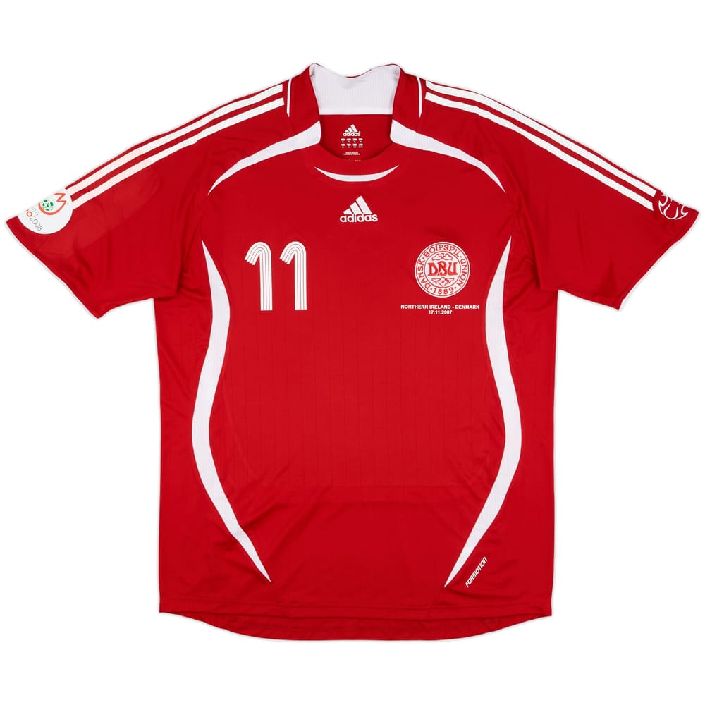 2007 Denmark Match Worn Home Shirt #11 (Rommedahl)
