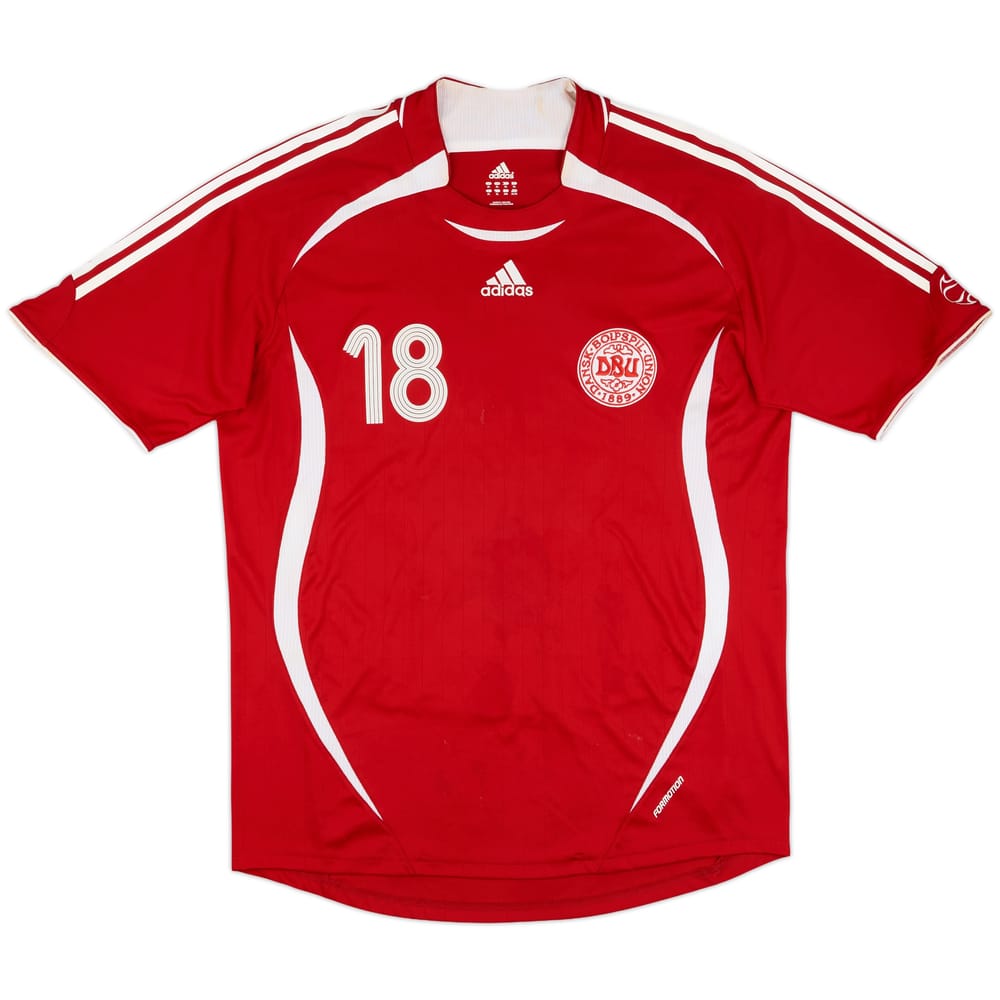 2006-08 Denmark Match Issue Home Shirt #18