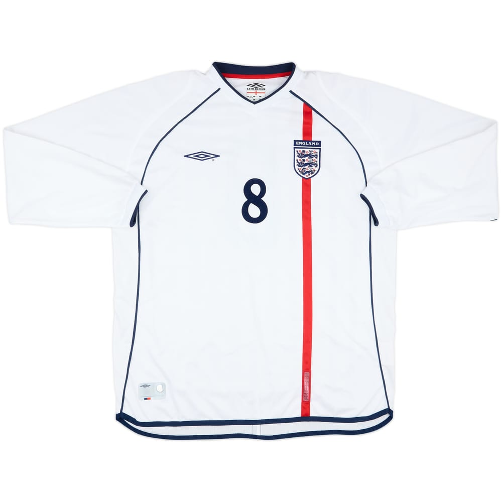 2001-02 England Match Issue Home L/S Shirt #8