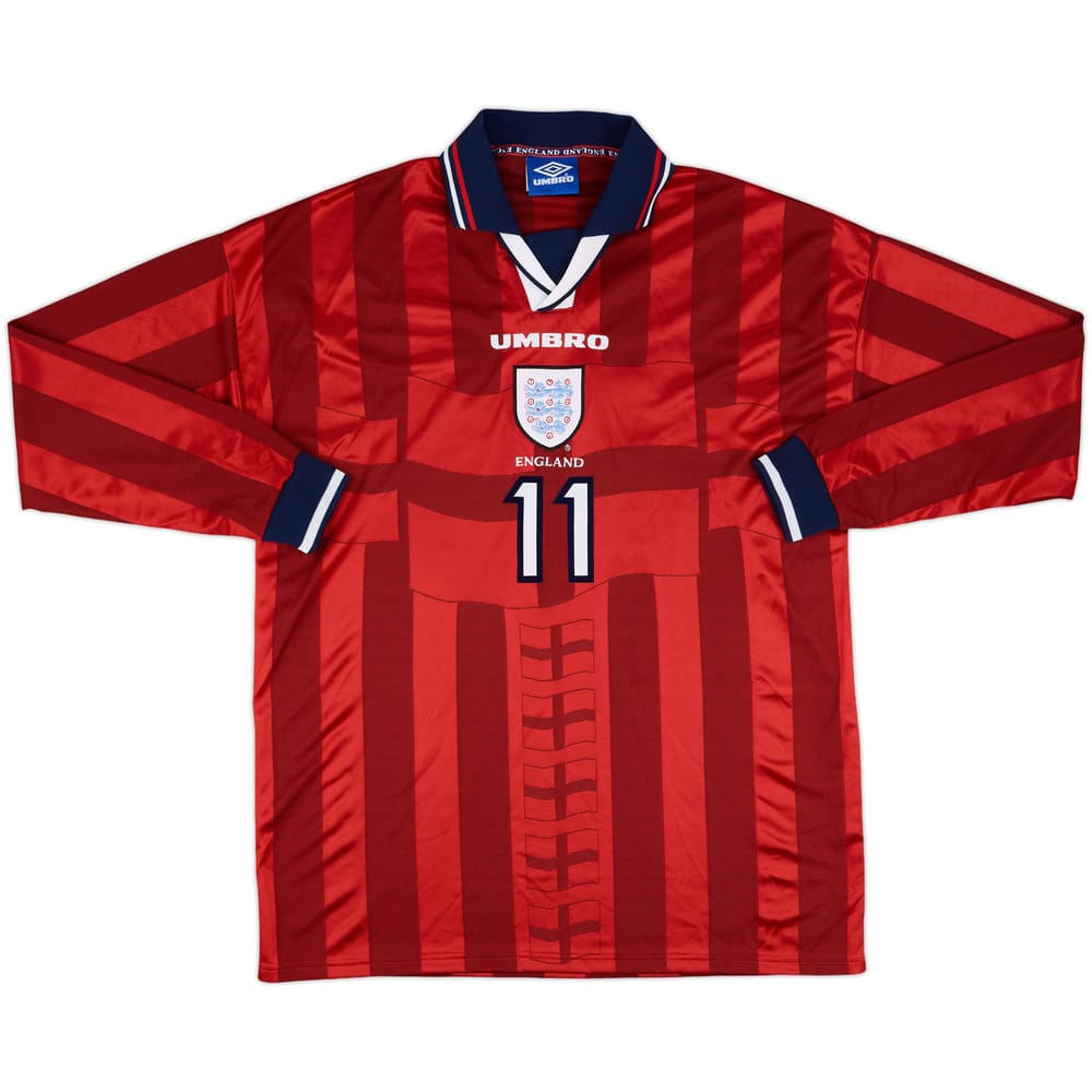 1997-99 England Match Issue Home L/S Shirt #11 (McManaman)