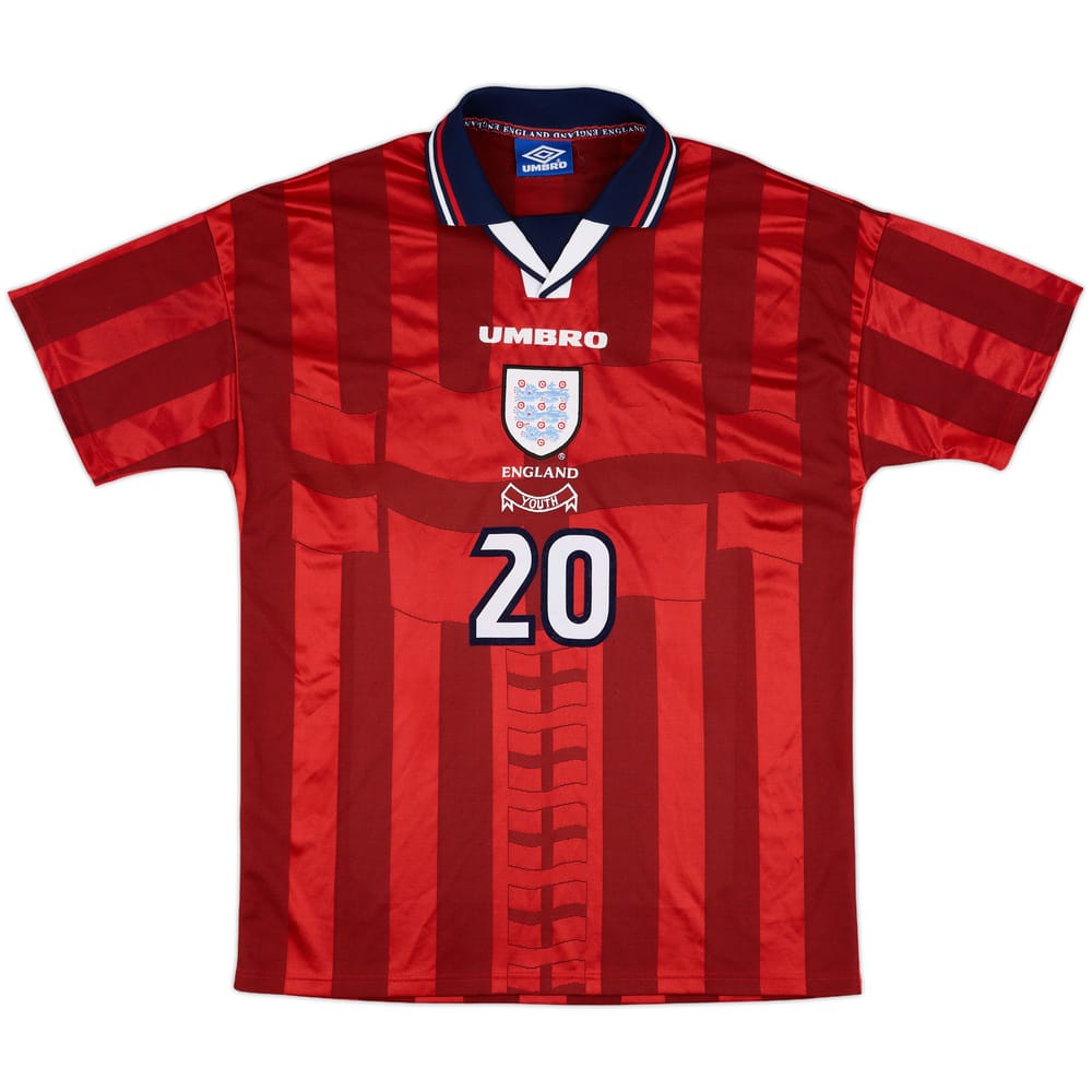 1997-99 England U-18 Match Issue Home Shirt #20