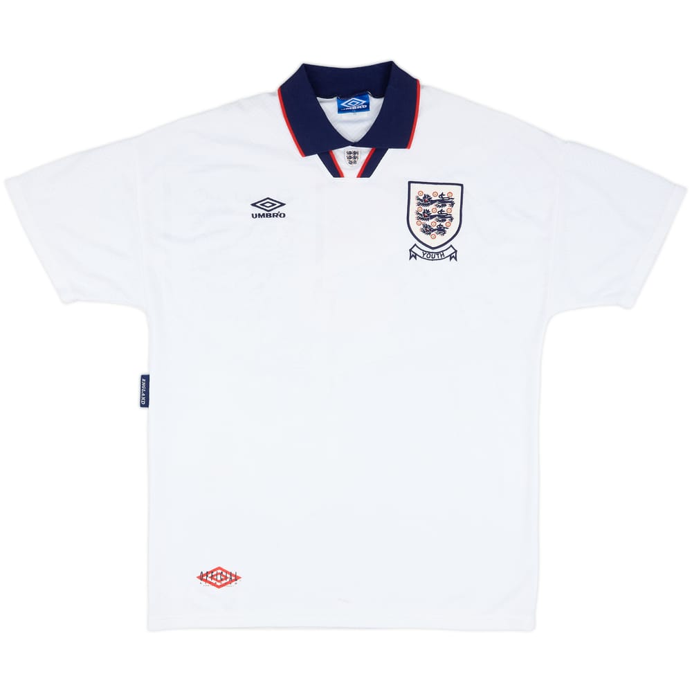 1993 England U-18 Match Issue Home Shirt #5 (Casper)