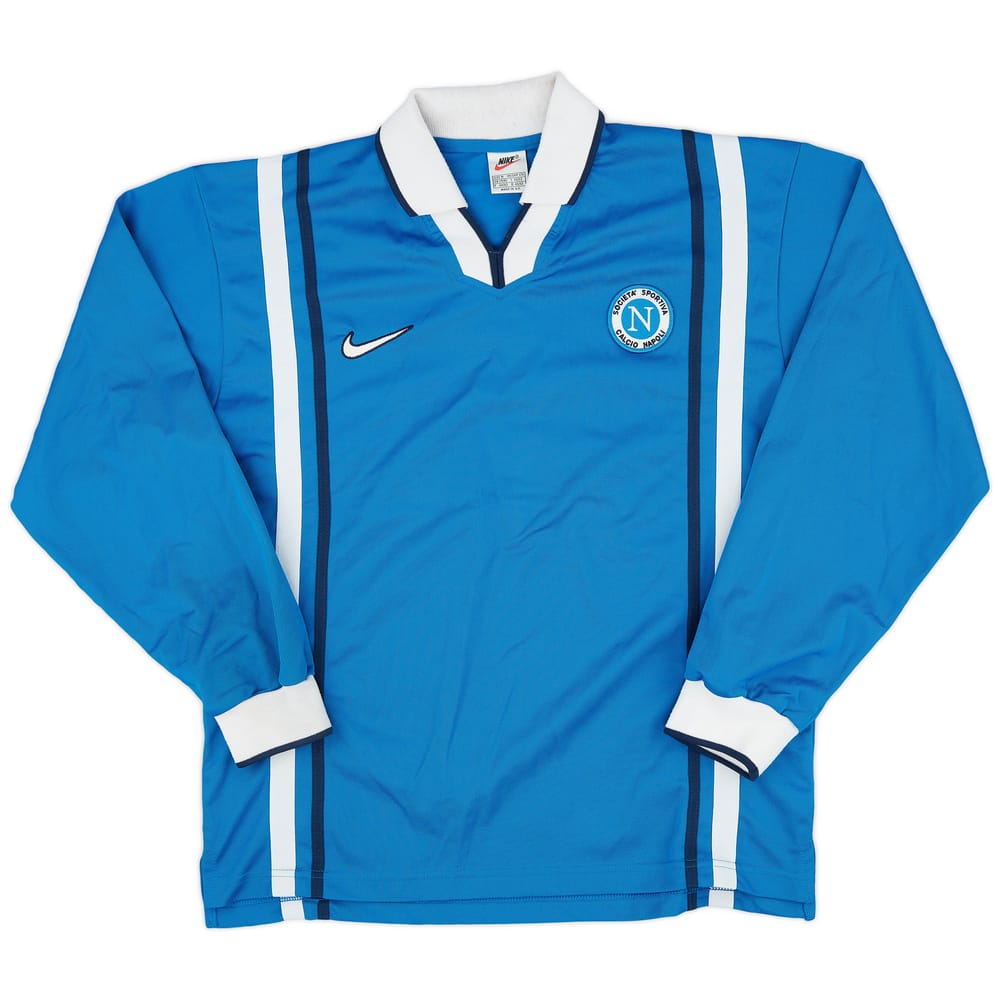 1997-98 Napoli Player Issue Home L/S Shirt - 9/10 - (M)