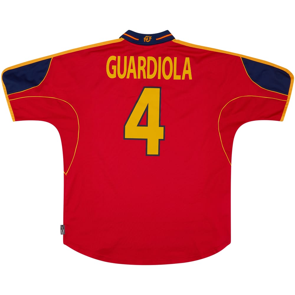 1999-02 Spain Home Shirt Guardiola #4 (Excellent - 9/10)