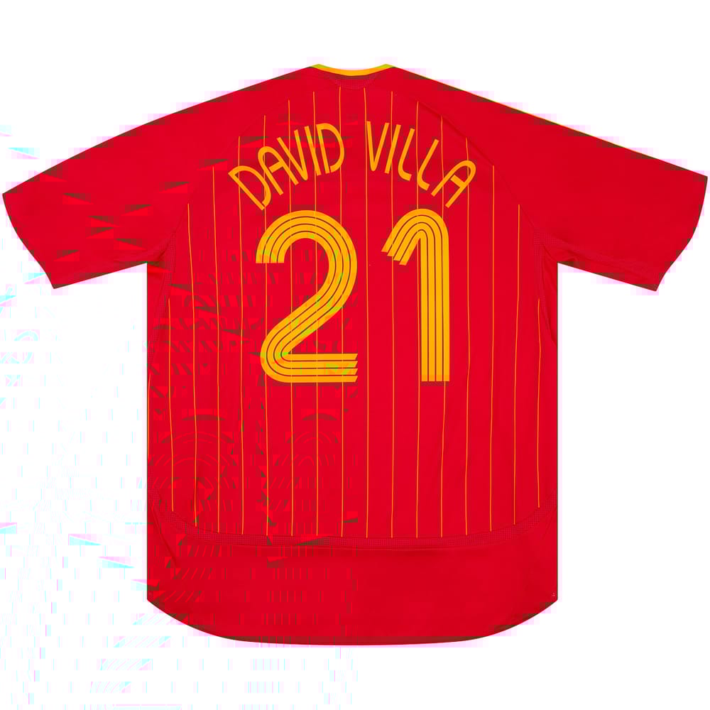 2006-08 Spain Home Shirt David Villa #21 (Very Good - 6/10)