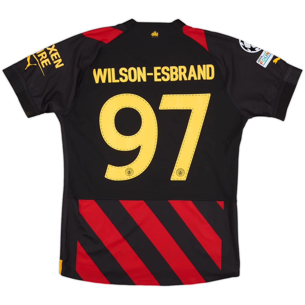 2022-23 Manchester City Match Issue Champions League Away Shirt Wilson-Esbrand #97