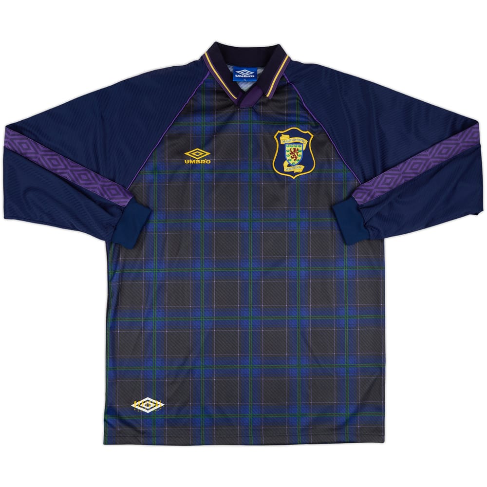 1994 Scotland Match Worn Home L/S Shirt #6 (Levein) v Holland