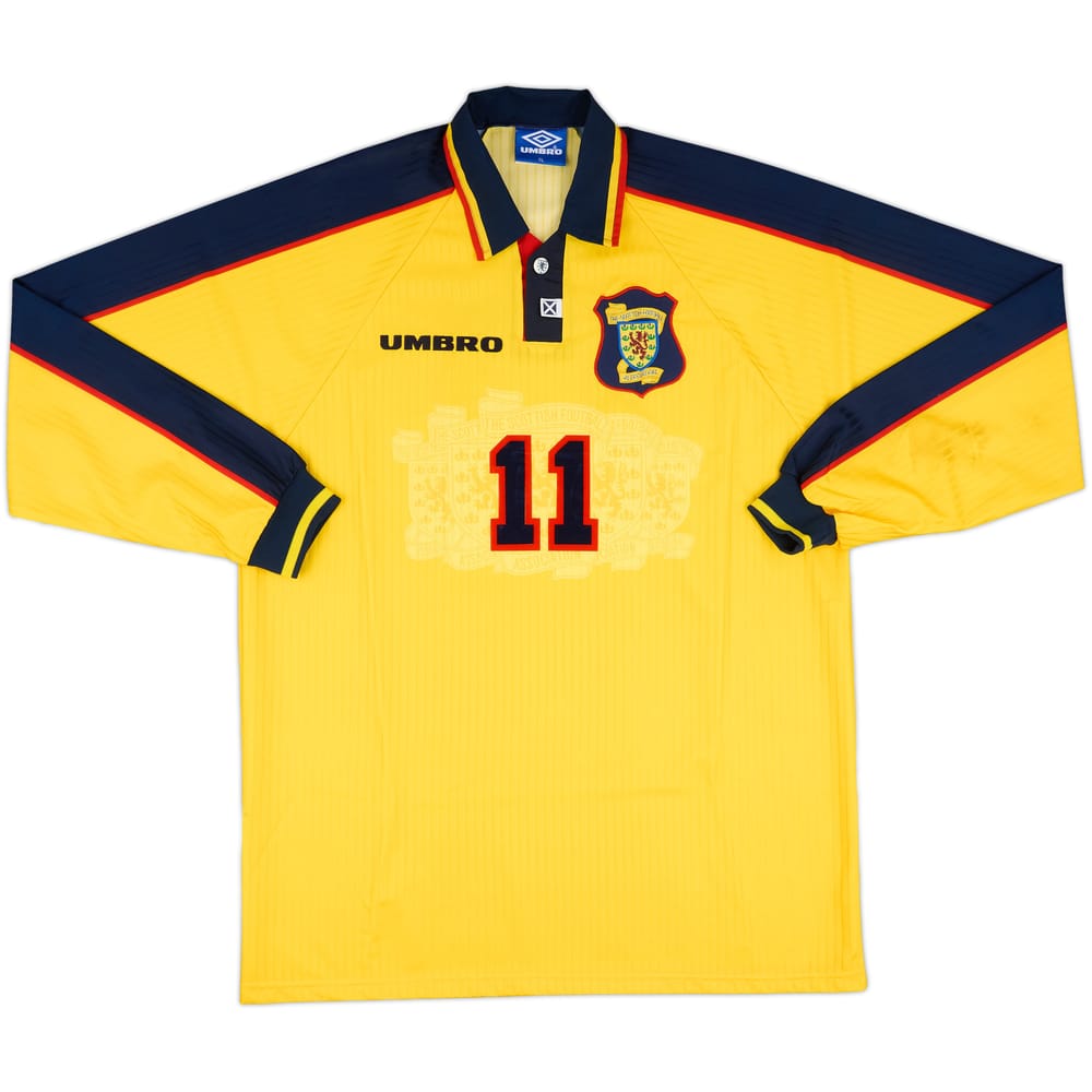 1996-98 Scotland Match Issue Away L/S Shirt #11