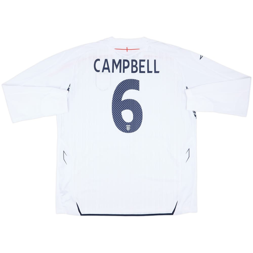 2007 England Match Issue Home L/S Shirt Campbell #6