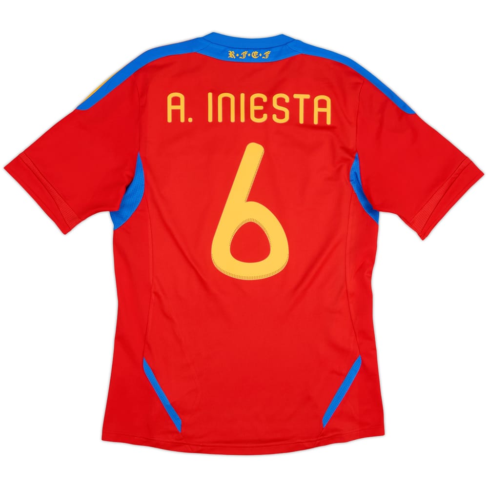2010-11 Spain Home Shirt A.Iniesta #6 - 10/10 - (M)