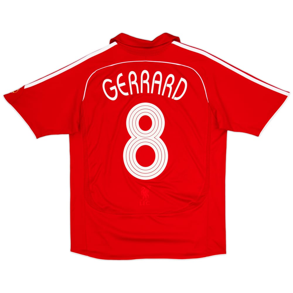 2006-08 Liverpool Home Shirt Gerrard #8 - 7/10 - (XL.Boys)