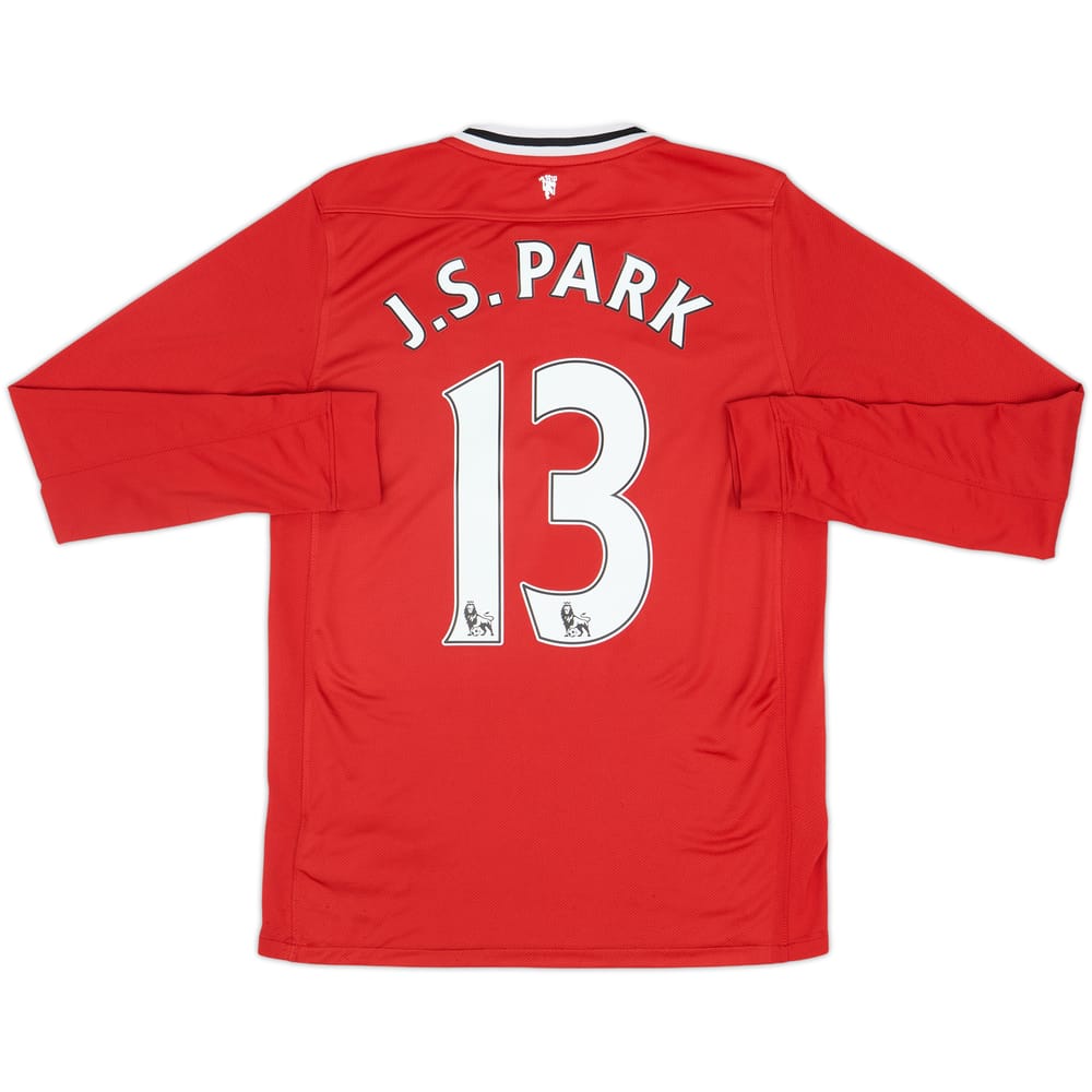 2011-12 Manchester United Home L/S Shirt J.S.Park #13 - 7/10 - (XL.Boys)