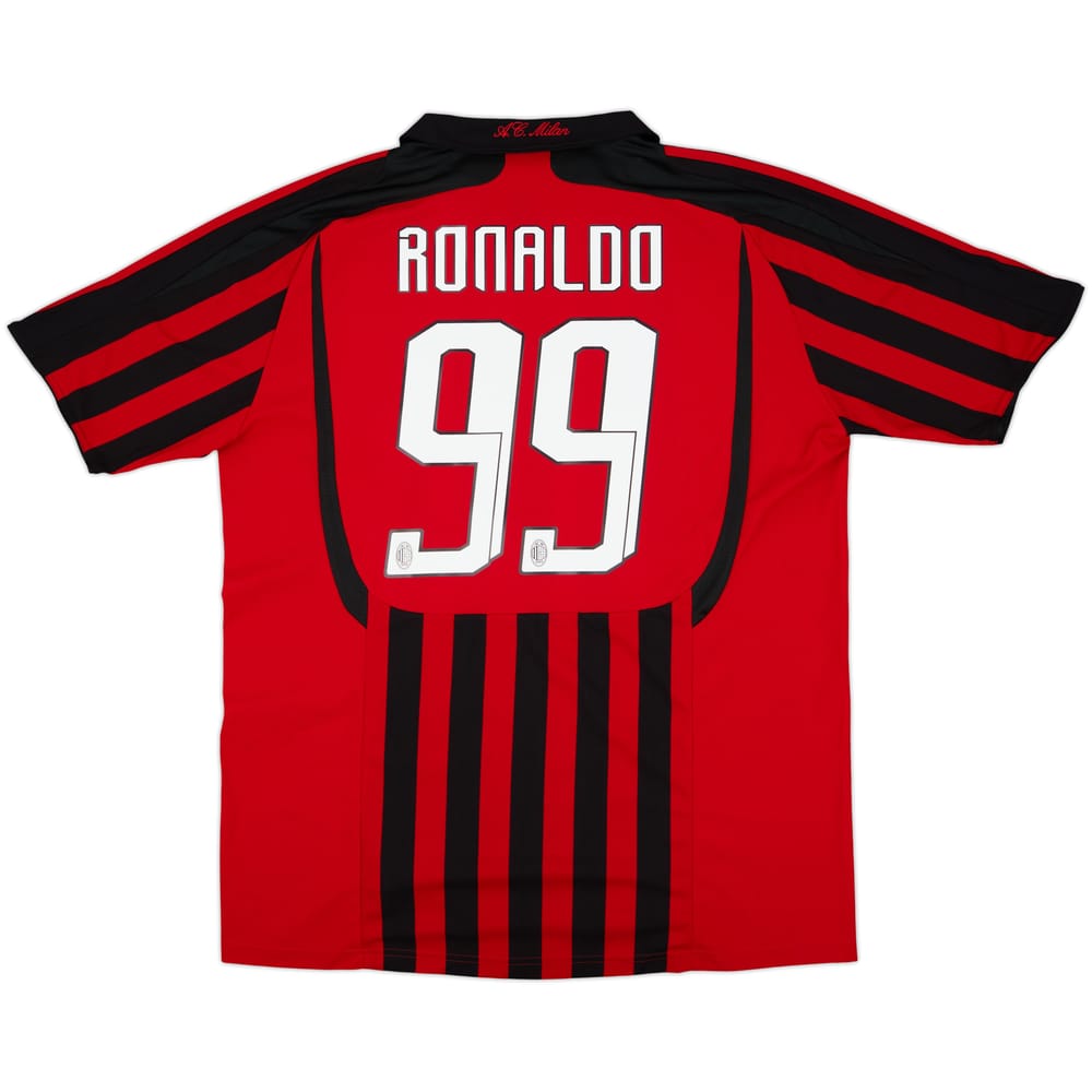 2007-08 AC Milan Home Shirt Ronaldo #99 - 8/10 - (XL)