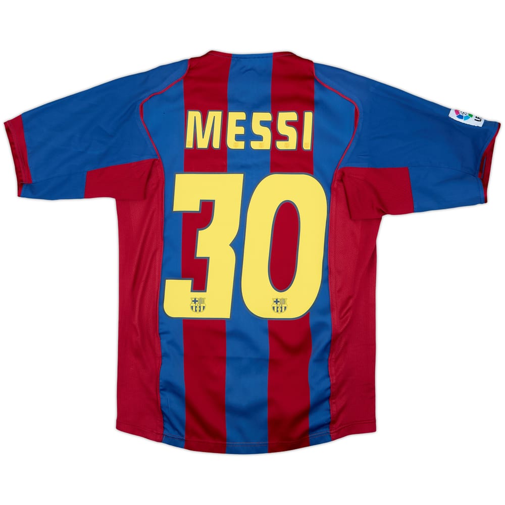 2004-05 Barcelona Home Shirt Messi #30 - 8/10 - (XL.Boys)